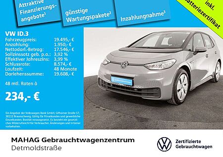 VW ID.3 Volkswagen Pure CITY WÄRMEPUMPE CCS NaviPro LED 1-Gang