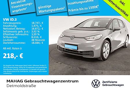 VW ID.3 Volkswagen Pure CITY WÄRMEPUMPE CCS NaviPro LED 1-Gang