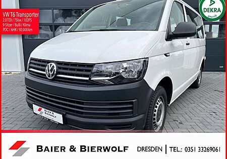VW T6 Transporter Volkswagen 9 Sitzer Klima AHK PDC Flügeltüre