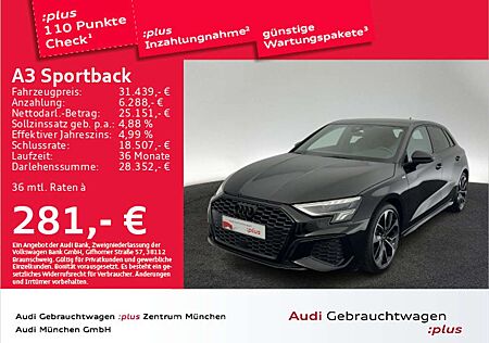 Audi A3 35 TFSI S tronic 2x S line Navi+/19