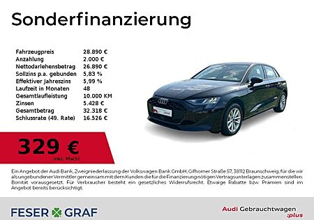 Audi A3 30TFSI S tronic SHZ/CarPlay/LED/PDC+/GRA/VC