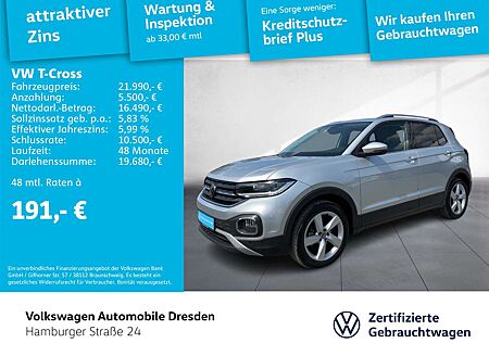 VW T-Cross Volkswagen Style 1.0 TSI LED KAMERA APP NAVI TRAVEL
