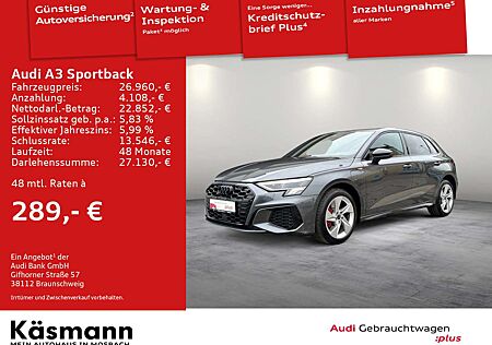 Audi A3 S line 45TFSIe NAV KAM SHZ VIRTUAL