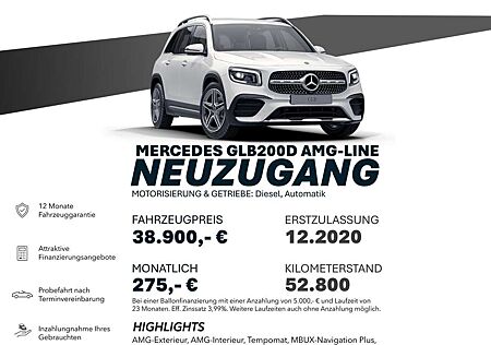 Mercedes-Benz GLB 200 D AMG-LINE/AHK/SITZH/RÜCKF/MBUX Sportp.