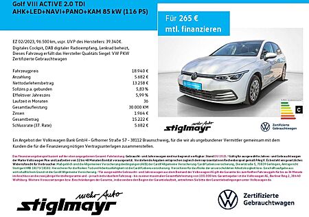 VW Golf Volkswagen VIII ACTIVE 2.0 TDI AHK+LED+NAVI+PANO+KAM
