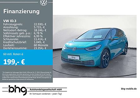 VW ID.3 Volkswagen Pro Performance Upgrade IQ.LIGHT PANO 62KW/