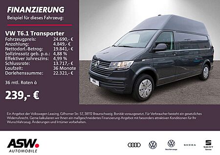 VW T6 Transporter Volkswagen T6.1 Transporter Kasten Hoch 2.0 TDI Klima NAVI