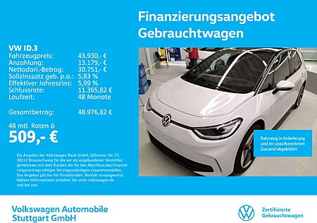 VW ID.3 Volkswagen Pro S Navi Kamera Tempomat P-Dach