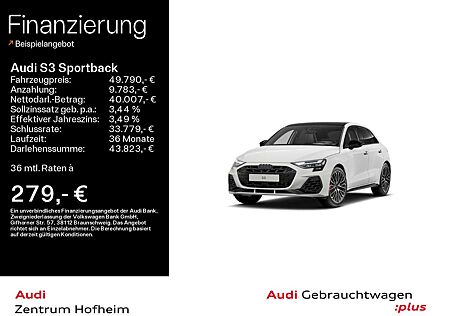 Audi S3 TFSI S tro*Sonos*HUD*Pano*S-Sitze*M