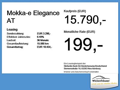 Opel Mokka-E Elegance AT SpurH LM KAM LED KlimaA BT