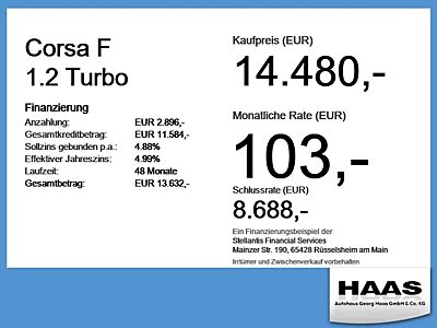 Opel Corsa F 1.2 Turbo Park & Go Kamera Carplay Sitzhe