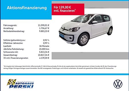 VW Up Volkswagen ! 1.0 KLIMA, KAMERA, TEMPOMAT, PDC HINTEN KLIMA, KA