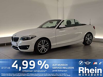BMW 218 i Cabrio Sport Line Navi/LED/AHK/SHZ/PDC v+h Navi/