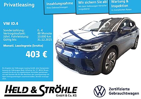 VW ID.4 Volkswagen Pro 210 kW IQ-LED AHK WÄPU ACC DAB+ NAV KAM