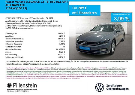VW Passat Variant Volkswagen ELEGANCE 1.5 TSI DSG IQ.LIGHT AHK NAVI ACC