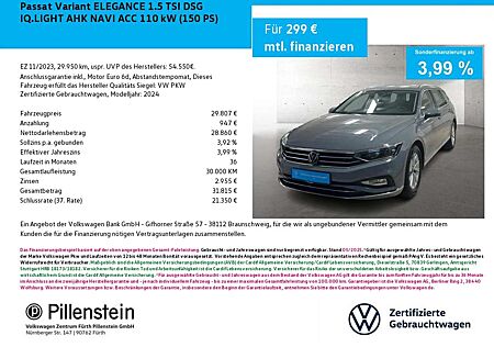 VW Passat Variant Volkswagen ELEGANCE 1.5 TSI DSG IQ.LIGHT AHK NAVI ACC