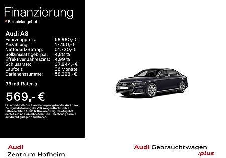 Audi A8 Lang 50 TDI*Laser*B&O Ad*Kühlbox*HUD*Pano*Vir