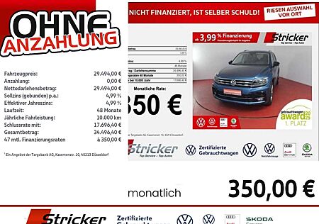 VW Tiguan Allspace Volkswagen R-Line 2.0TDI 350,-ohne Anzahlung Standh. Head-Up