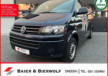 VW T5 Transporter Volkswagen Lang 8 Sitzer 140PS AHK PDC Stand