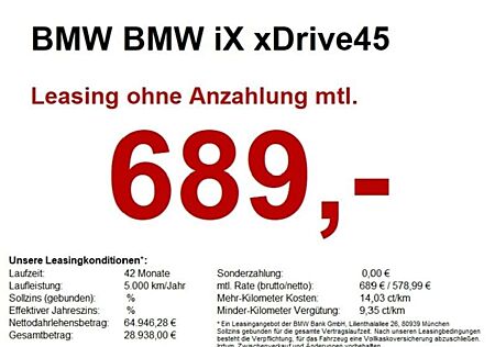 BMW iX xDrive45 H&K. AHK. Lenkradheizung.