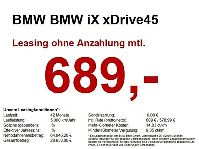 BMW iX xDrive45 H&K. AHK. Lenkradheizung.