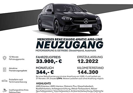 Mercedes-Benz E 300 DE/AMG-LINE/4M/NIGHT/DISTRO+/AHK/MEMORY
