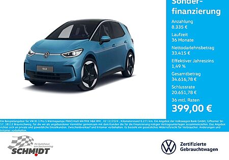 VW ID.3 Volkswagen Pro S Wärmepumpe PANO HuD MATRIX H&K RFK