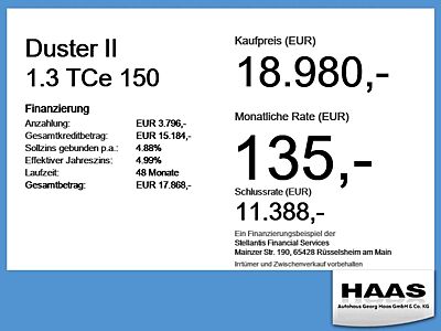 Dacia Duster II 1.3 TCe 150 Navi, Sitzheizung, Kamera