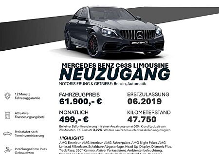 Mercedes-Benz C 63 AMG S/HEADUP/360°/DISTRO+/MEMORY/ Sportp.