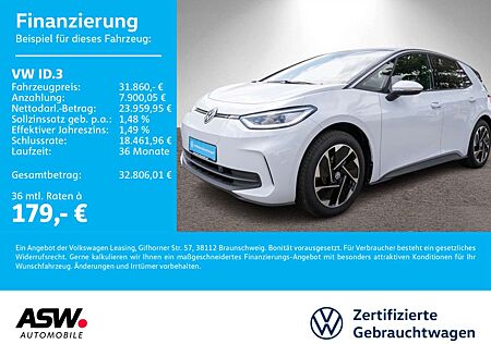 VW ID.3 Volkswagen Pro Performance LED NAVI AHK WÄRMEPUMPE ACC