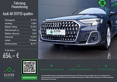 Audi A8 55 TFSI qu,Standh,Pano,Bang&Ol,ASG 6/2027