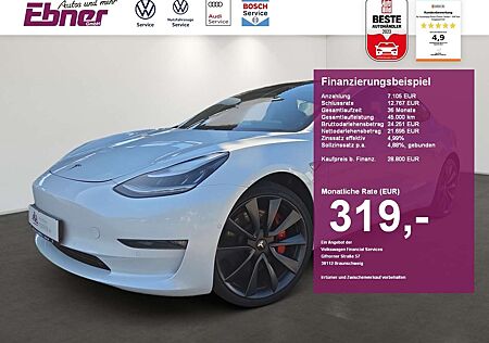 Tesla Model 3 PERFORMANCE 4WD PANO+PARKSENSOREN V+H+20 ALU!