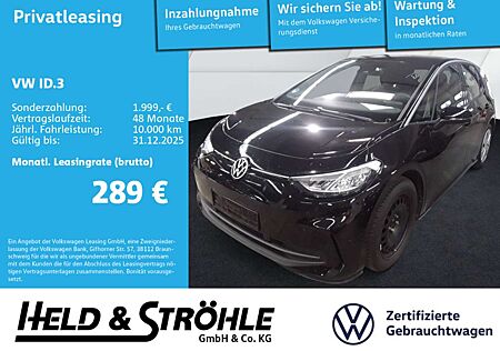 VW ID.3 Volkswagen Pro 62 kWh LED NAV KAM 18" DAB+ PARKLENK