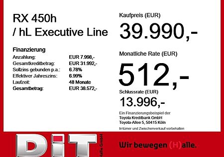 Lexus RX 450h / hL Executive Line Kamera Panoramadach