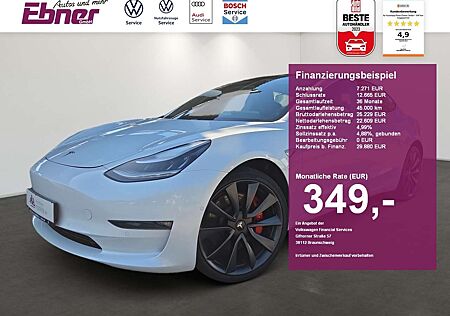 Tesla Model 3 PERFORMANCE 4WD PANO+PARKSENSOREN V+H+20 ALU!