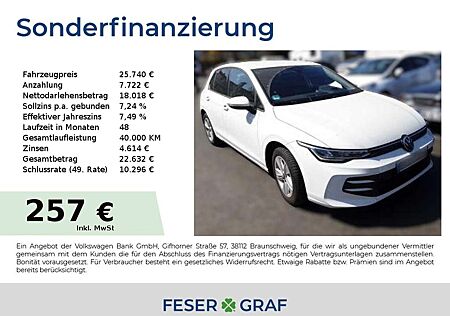 VW Golf Volkswagen VIII Life 1.5 eTSI 85 kW DSG ACC HUD Navi