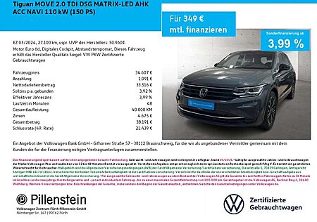 VW Tiguan Volkswagen MOVE 2.0 TDI DSG MATRIX-LED AHK ACC NAVI