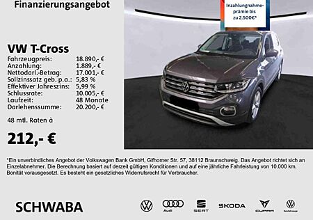 VW T-Cross Volkswagen Style 1.0 TSI *LED*LANE*FRONT*17''*