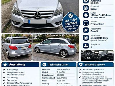 Mercedes-Benz B 180 CDI (BlueEFFICIENCY) 7G-DCT
