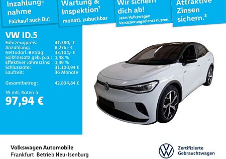 VW ID.5 Volkswagen GTX 4Motion IQ.Light Navi SideAssist FrontA