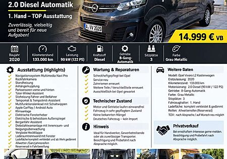 Opel Vivaro 2.0 D Automatik Standheizung Navigation . Edition