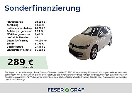 VW Golf Volkswagen VIII LIFE 1.5eTSI 85KW DSG Garantie 5Jahre/100.000