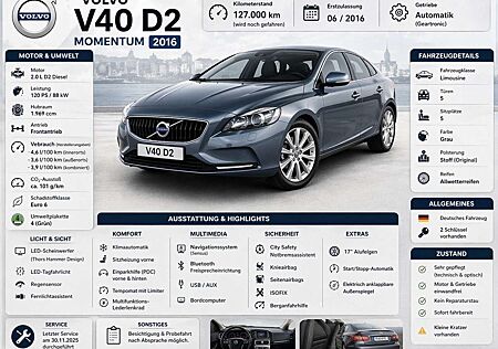 Volvo V40 D2 Geartronic Momentum