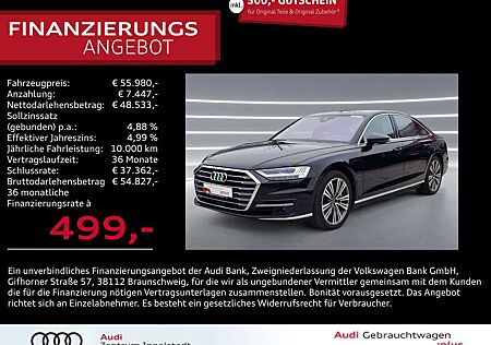Audi A8 60 TFSI qu Laser Massage Leder B&O HuD 20"
