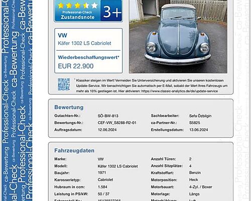Volkswagen Käfer 1302 LS Cabrio