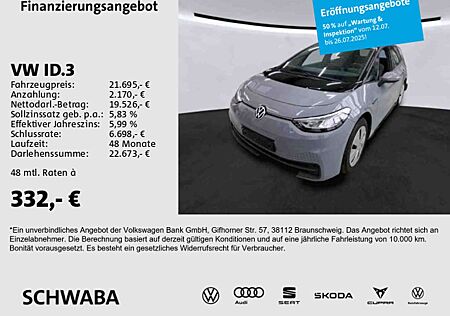 VW ID.3 Volkswagen Pure Performance 55 kWh *LED*NAVI*8-fach*