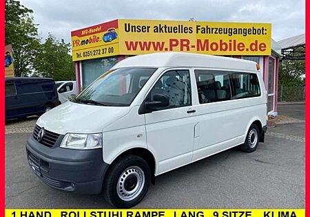 VW T5 Kombi Volkswagen 1.9TDI LANG HYDR. RAMPE 1.HD 9-SITZE