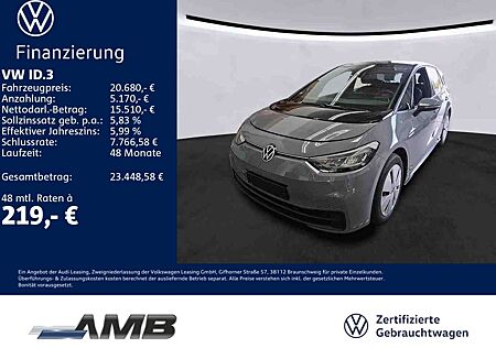VW ID.3 Volkswagen Pro 58kWh/AHK/LED/Navi/Sitzhzg/Lederlenkrad