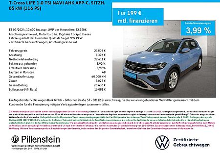 VW T-Cross Volkswagen LIFE 1.0 TSI NAVI AHK APP-C. SITZH.