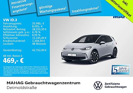 VW ID.3 Volkswagen Pro Wärmepumpe CCS IQ.Light Navi ParkPilot